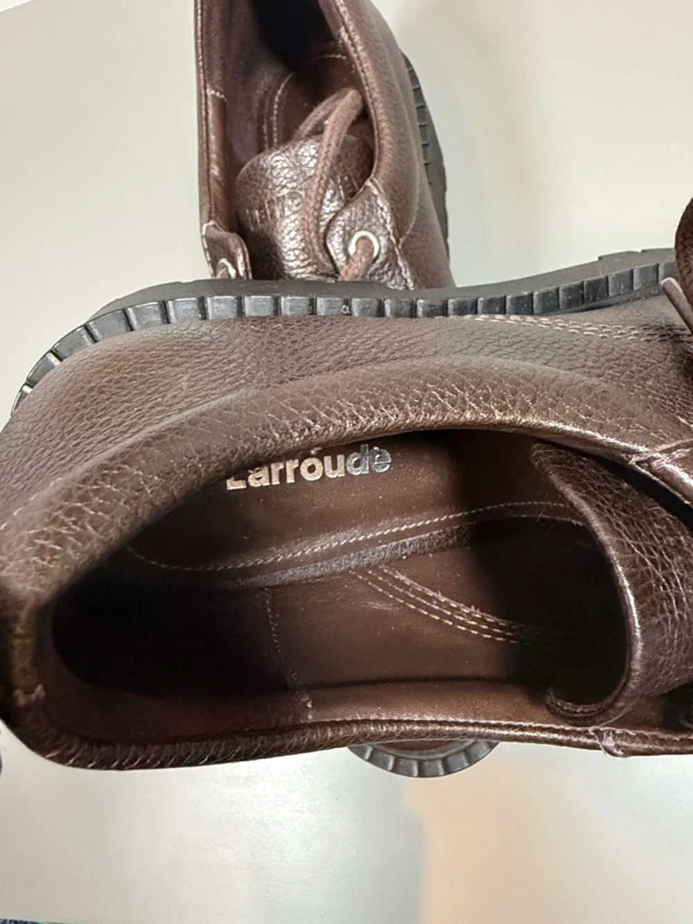 LARROUDE CHUNKY LACE UP OXFORD BROWN 8.5